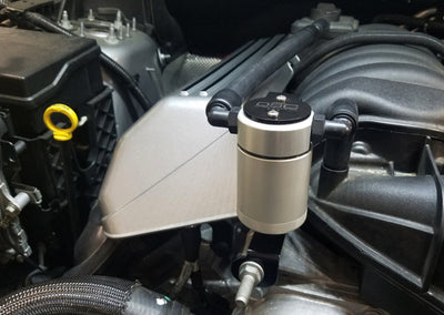 J&amp;L 11-24 Dodge Charger SRT 6.4L Hemi Passenger Side Oil Separator 3.0 - Clear Anodized-Oil Separators-Deviate Dezigns (DV8DZ9)