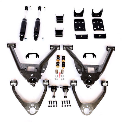 IHC - 2014-2018 GM1500 Extended Cab 4/6 Lowering Kit | (Aluminum & Stamped)-Lowering Kits-Deviate Dezigns (DV8DZ9)