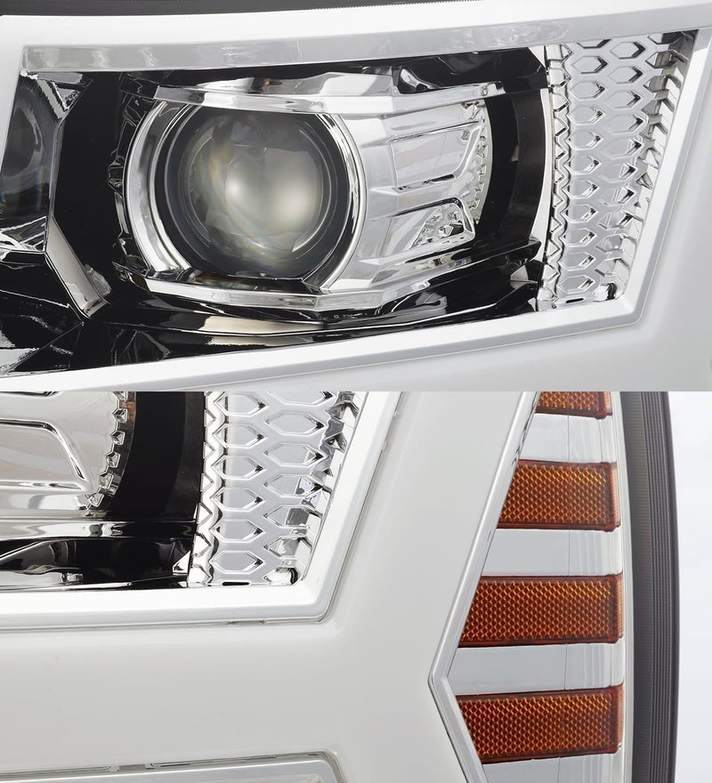 ALPHAREX - LUXX | Chrome | 2007-2013 Chevrolet Silverado 1500/2007-2014 2500HD/3500HD-Headlights-Deviate Dezigns (DV8DZ9)