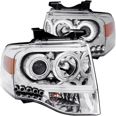 ANZO 2007-2014 Ford Expedition Projector Headlights Chrome-Headlights-Deviate Dezigns (DV8DZ9)