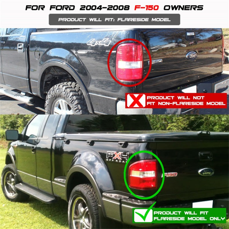 Spyder Ford F150 Flareside 04-08 Euro Style Tail Lights Black ALT-YD-FF15004FS-BK-Tail Lights-Deviate Dezigns (DV8DZ9)