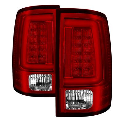 Spyder 09-16 Dodge Ram 1500 Light Bar LED Tail Lights - Red Clear ALT-YD-DRAM09V2-LED-RC-Tail Lights-Deviate Dezigns (DV8DZ9)