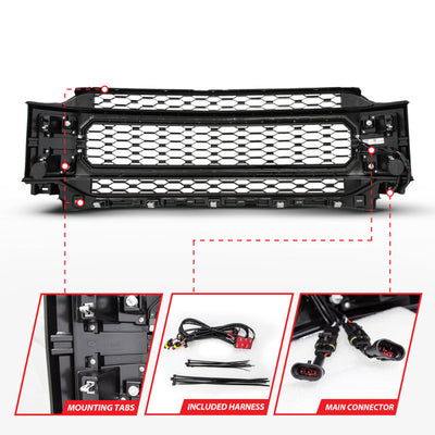 Anzo 21-23 Ford F150 Black Housing Full LED Light Tube Front Grille-Headlights-Deviate Dezigns (DV8DZ9)