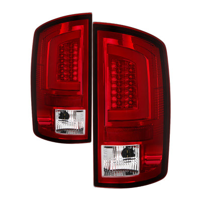 Spyder 03-06 Dodge Ram 2500/3500 V3 Light Bar LED Tail Light - Red Clear (ALT-YD-DRAM02V3-LBLED-RC)-Tail Lights-Deviate Dezigns (DV8DZ9)