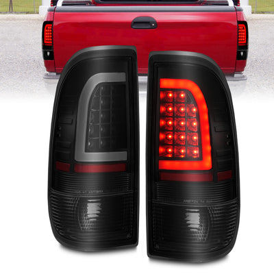 ANZO 1997-2003 Ford F-150 LED Tail Lights w/ Light Bar Black Housing Smoke Lens-Tail Lights-Deviate Dezigns (DV8DZ9)