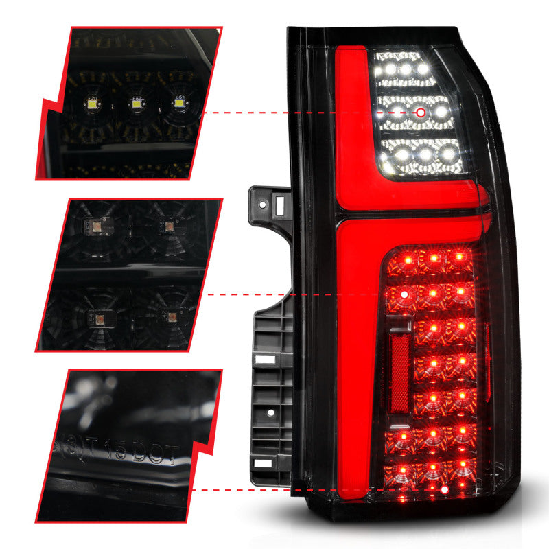 ANZO 15-20 Chevrolet Tahoe Sequential LED Tube Taillights Black-Tail Lights-Deviate Dezigns (DV8DZ9)