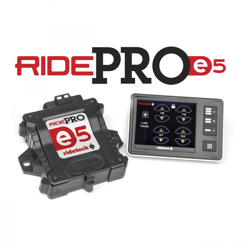 Ridetech - RidePro E5 Air Ride Suspension Control System | 5 Gallon Dual Compressor-HIGH FLOW Big Red 3/8″ Valves-Deviate Dezigns (DV8DZ9)