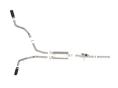 aFe Gemini XV 3in 304 SS Cat-Back Exhaust 09-18 GM Trucks V6-4.3/V8-4.8/5.3L w/ Black Tips-Catback-Deviate Dezigns (DV8DZ9)