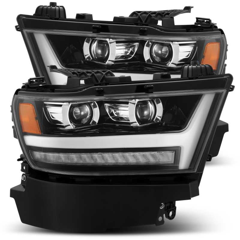 AlphaRex 19-20 Ram 1500HD PRO-Series Proj Headlights Plnk Style Jet Blk w/Activ Light/Seq Signal/DRL-Headlights-Deviate Dezigns (DV8DZ9)