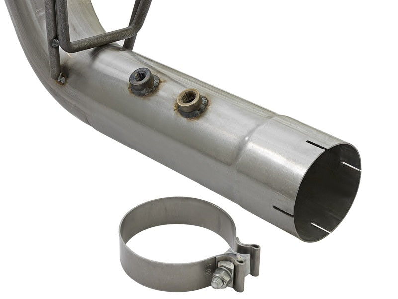 aFe Large Bore-HD 4in 409-SS DPF-Back Exhaust w/Dual Polished Tips 2017 GM Duramax V8-6.6L (td) L5P-DPF Back-Deviate Dezigns (DV8DZ9)