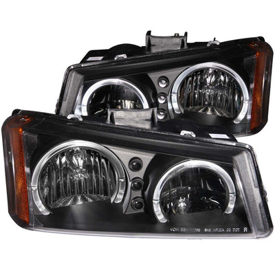 ANZO 2003-2006 Chevrolet Silverado 1500 Crystal Headlights w/ Halo Black-Headlights-Deviate Dezigns (DV8DZ9)