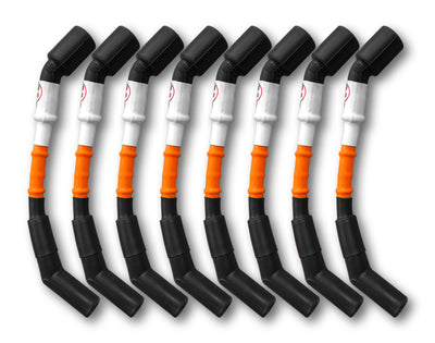 Kooks 10mm Spark Plug Wires - Orange w/Black Boots (8 pc. Set)-Spark Plug Wire Sets-Deviate Dezigns (DV8DZ9)