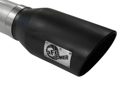 aFe Atlas 5in DPF-Back Aluminized Steel Exh Sys, Ford Diesel Trucks 08-10 V8-6.4L (td) Black tip-DPF Back-Deviate Dezigns (DV8DZ9)