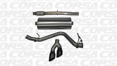 Corsa 14 GMC Sierra/Chevy Silv 1500 Crew Cab/Std. Bed 5.3L V8 Black Sport Single Side CB Exhaust-Catback-Deviate Dezigns (DV8DZ9)