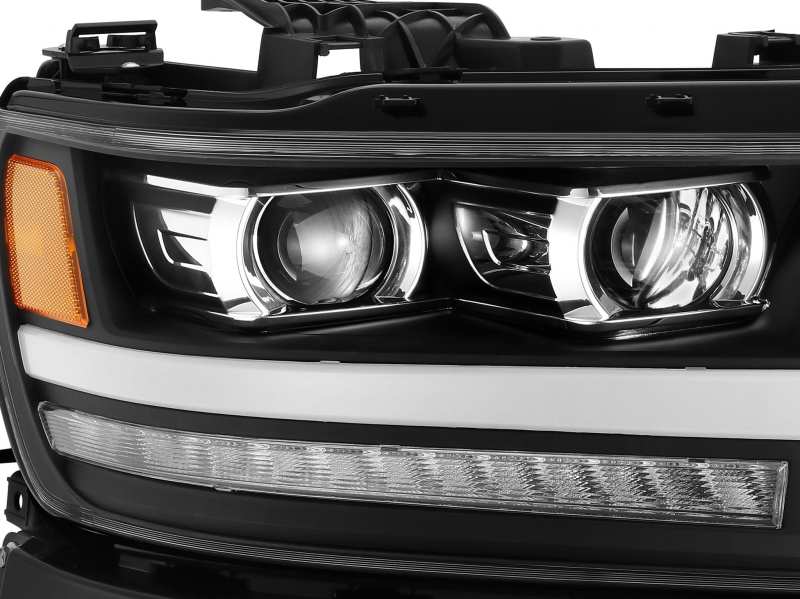 AlphaRex 19-20 Dodge Ram 1500 LUXX LED Proj Headlights Plnk Style Black w/Activ Light/Seq Signal/DRL-Headlights-Deviate Dezigns (DV8DZ9)