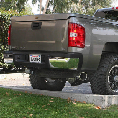 Banks Power 07-10 Chevy 6.6L LMM ECSB-CCLB Monster Exhaust System - SS Single Exhaust w/ Chrome Tip-Catback-Deviate Dezigns (DV8DZ9)