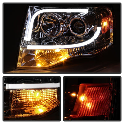 Spyder Ford Expedition 07-13 Projector Headlights Light Tube DRL Chrm PRO-YD-FE07-LTDRL-C-Headlights-Deviate Dezigns (DV8DZ9)