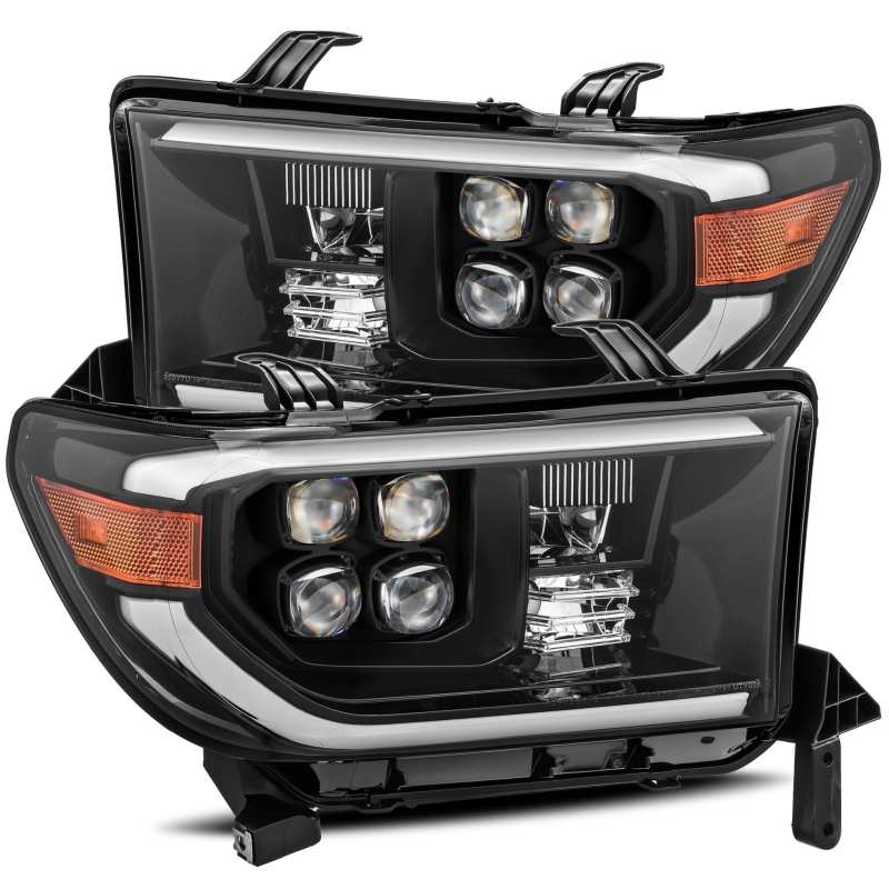 AlphaRex 07-13 Toyota Tundra (w/Lvl Adj) NOVA LED Proj Headlights Plank Alpha Blk w/Seq Signal/RDL-Headlights-Deviate Dezigns (DV8DZ9)