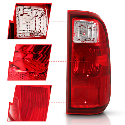 ANZO 2008-2016 Ford F-250 Taillight Red/Clear Lens (OE Replacement)-Tail Lights-Deviate Dezigns (DV8DZ9)