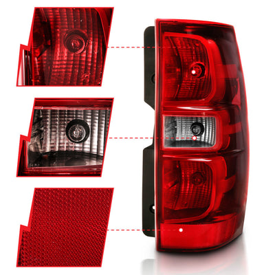 ANZO 2007-2014 Chevy Tahoe Taillight Red/Clear Lens (OE Replacement)-Tail Lights-Deviate Dezigns (DV8DZ9)