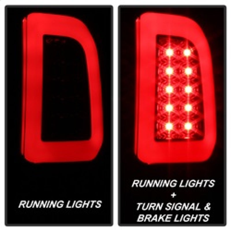 Spyder 97-03 Ford F150 Stylsd. F250 V3 Lght Bar LED Tail Lights - Blk Smk ALT-YD-FF15097V3-LBLED-BSM-Tail Lights-Deviate Dezigns (DV8DZ9)