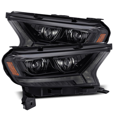 AlphaRex 19-21 Ford Ranger LUXX LED Proj Headlights Plank Style Alpha Black w/Seq Signal/DRL-Headlights-Deviate Dezigns (DV8DZ9)
