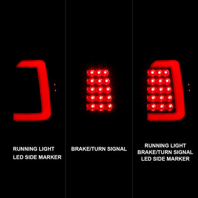 ANZO 1997-2004 Dodge Dakota LED Taillights Black Housing Smoke Lens Pair-Tail Lights-Deviate Dezigns (DV8DZ9)