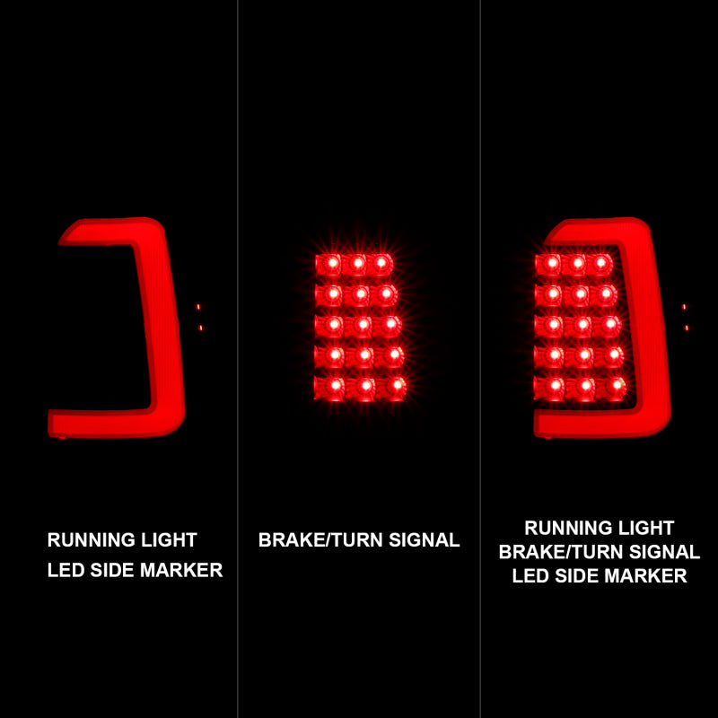 ANZO 1997-2004 Dodge Dakota LED Taillights Black Housing Smoke Lens Pair-Tail Lights-Deviate Dezigns (DV8DZ9)