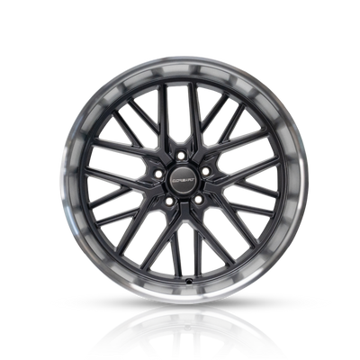 Corsart - Kingpin / 22x12 / 5x139.7 / ET0 - Matte Gunmetal With Diamond Cut Lip-Wheels-Deviate Dezigns (DV8DZ9)