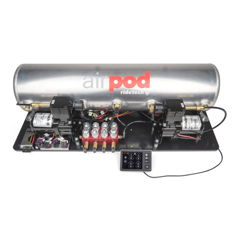 Ridetech - RidePro E5 Air Ride Suspension Control System | 5 Gallon Dual Compressor AirPod-1/4″ Valves-Deviate Dezigns (DV8DZ9)