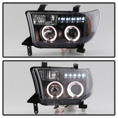 Spyder Toyota Tundra 07-133 Projector Headlights LED Halo LED Blk PRO-YD-TTU07-HL-BK-Headlights-Deviate Dezigns (DV8DZ9)