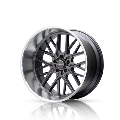 Corsart - Kingpin / 22x12 / 5x139.7 / ET0 - Matte Gunmetal With Diamond Cut Lip-Wheels-Deviate Dezigns (DV8DZ9)