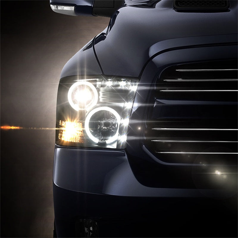 Spyder Dodge Ram 1500 09-14 Projector Headlights Halogen- CCFL Halo LED - Blk PRO-YD-DR09-CCFL-BK-Headlights-Deviate Dezigns (DV8DZ9)