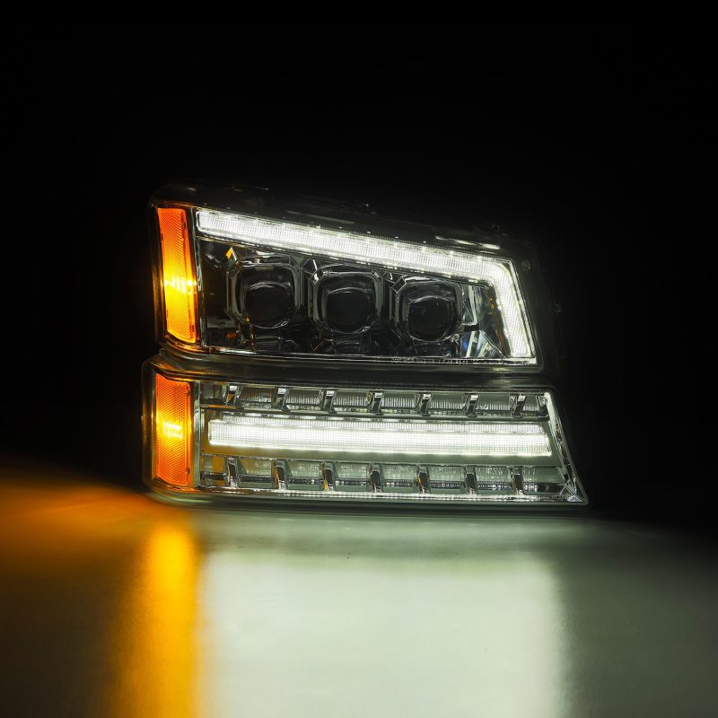 AlphaRex 03-06 Chevy Silverado 1500/2500HD/3500HD/Avalanche Chrome NOVA LED Proj Headlights-Headlights-Deviate Dezigns (DV8DZ9)