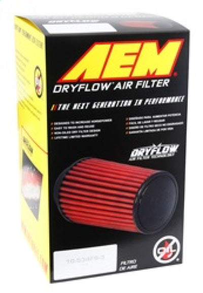 AEM Dryflow Air Filter - Round Tapered 6in Base OD x 5in Top OD x 5.5in H x 2.5in Flange ID-Air Filters - Universal Fit-Deviate Dezigns (DV8DZ9)