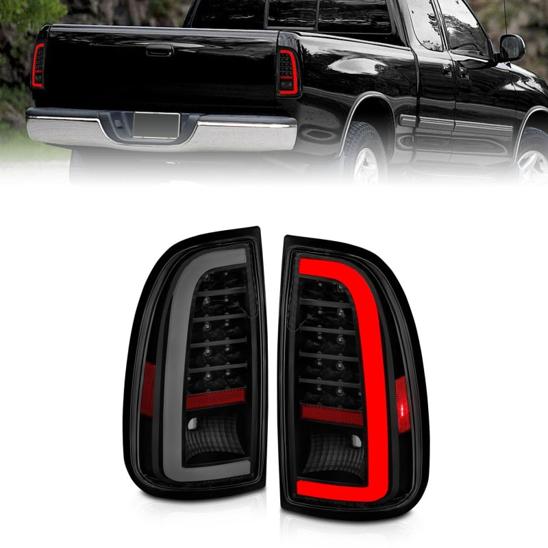 ANZO 00-06 Toyota Tundra (Std. Bed/Reg Cab) LED Taillights w/Light Bar Black Housing Smoke Lens-Tail Lights-Deviate Dezigns (DV8DZ9)