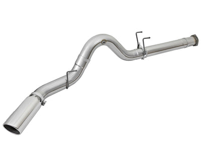 aFe ATLAS 5in DPF-Back Alum Steel Exhaust System w/Polished Tip 2017 Ford Diesel Trucks V8-6.7L (td)-DPF Back-Deviate Dezigns (DV8DZ9)