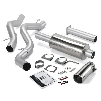 Banks Power 02-05 Chevy 6.6L EC/CCSB Monster Exhaust System - SS Single Exhaust w/ Chrome Tip-Catback-Deviate Dezigns (DV8DZ9)