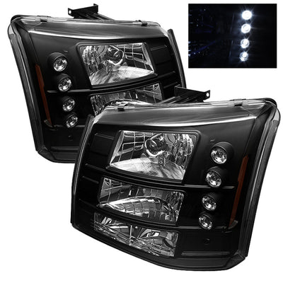 Spyder Chevy Silverado 1500/2500 03-06 Bumper Lights Crystal Headlights Blk HD-YD-CS03-1PC-AM-BK-Headlights-Deviate Dezigns (DV8DZ9)