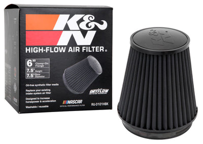 K&N Universal Rubber Filter Round Tapered 6in Flange ID x 7.5in Base OD x 5.25in Top OD x 8in Height-Air Filters - Universal Fit-Deviate Dezigns (DV8DZ9)