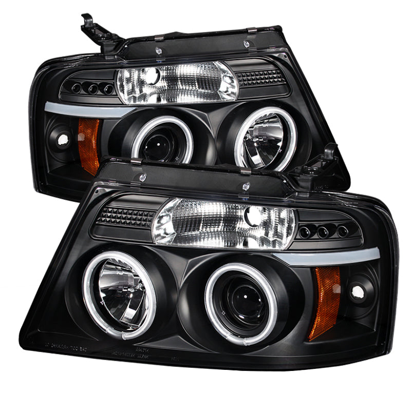 Spyder Ford F150 04-08 Projector Headlights Version 2 CCFL Halo LED Blk PRO-YD-FF15004-CCFL-G2-BK-Headlights-Deviate Dezigns (DV8DZ9)