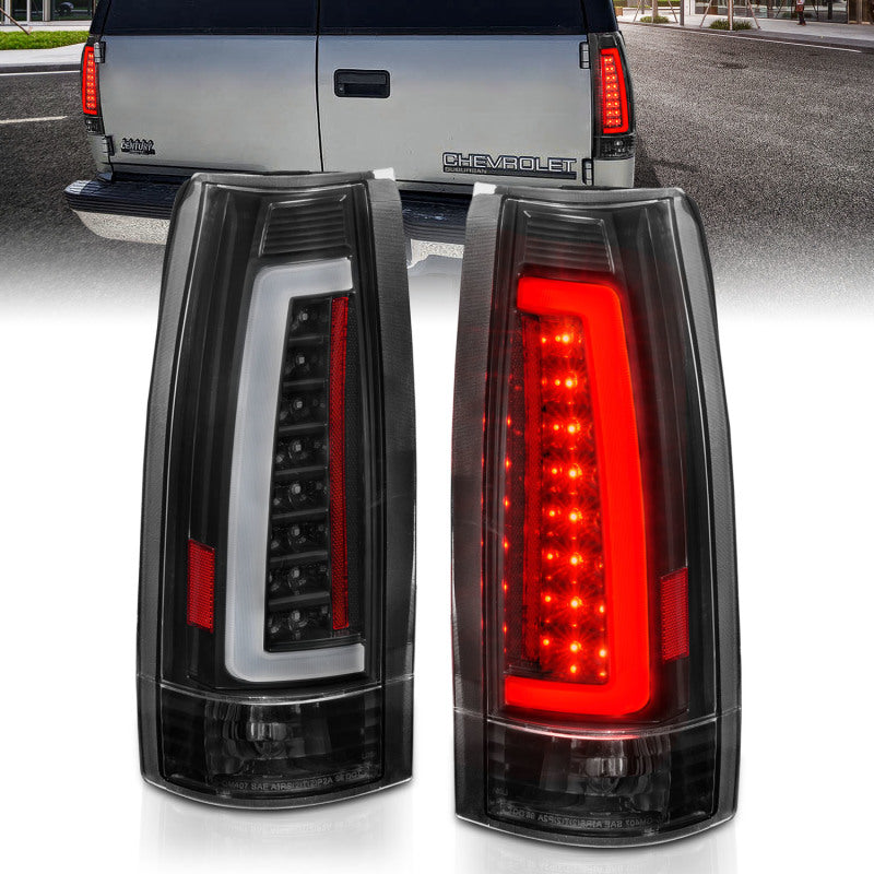 ANZO 1999-2000 Cadillac Escalade LED Taillights Black Housing Clear Lens Pair-Tail Lights-Deviate Dezigns (DV8DZ9)