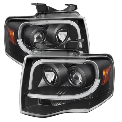 Spyder Ford Expedition 07-13 Projector Headlights Light Tube DRL Blk PRO-YD-FE07-LTDRL-BK-Headlights-Deviate Dezigns (DV8DZ9)