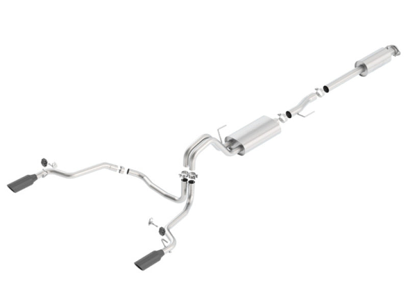 Borla 15-17 F-150 2.7/3.5L V6 EcoBoost / 5.0L V8 Black Chrome Cat-Back Touring Exhaust-Catback-Deviate Dezigns (DV8DZ9)