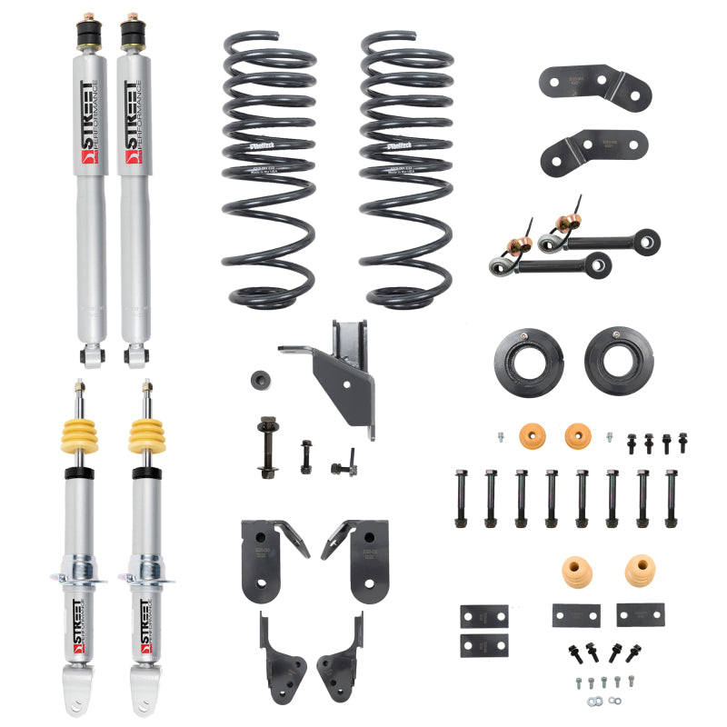 Belltech - Front And Rear Complete Kit W/ Street Performance Shocks | 2019+ Ram 1500 2WD/4WD | -1" to -3" F / -3" to -4" R-Lowering Kits-Deviate Dezigns (DV8DZ9)