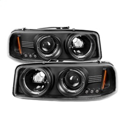 Spyder GMC Sierra 1500/2500/3500 99-06 Projector Headlights LED Halo LED Black PRO-YD-CDE00-HL-BK-Headlights-Deviate Dezigns (DV8DZ9)