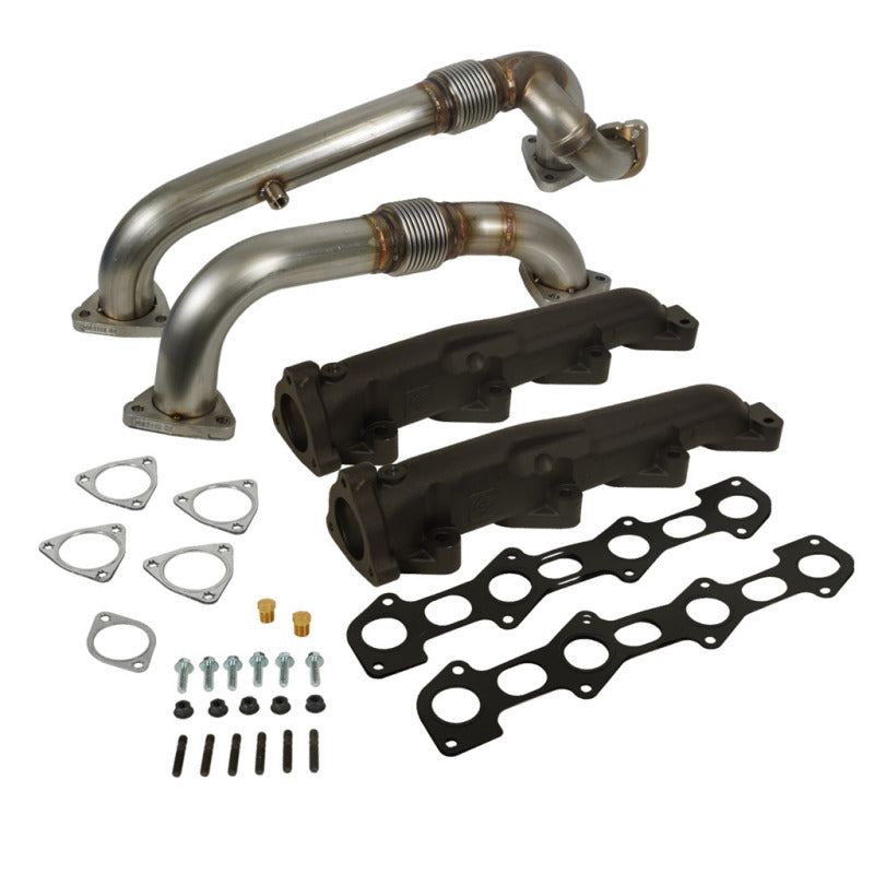 BD Diesel 08-10 Ford F-250/F-350/F-450/F-550 Powerstroke 6.4L Up Pipes Kit w/Manifold Set-Connecting Pipes-Deviate Dezigns (DV8DZ9)