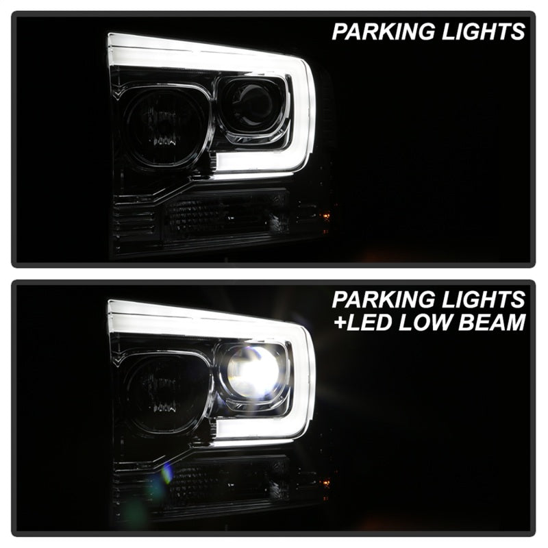 Spyder Platinum Ford F250/350/450 05-07 High-Power LED Module Proj. Headlights-Chrome (PRO-YD-FS05V2-Headlights-Deviate Dezigns (DV8DZ9)