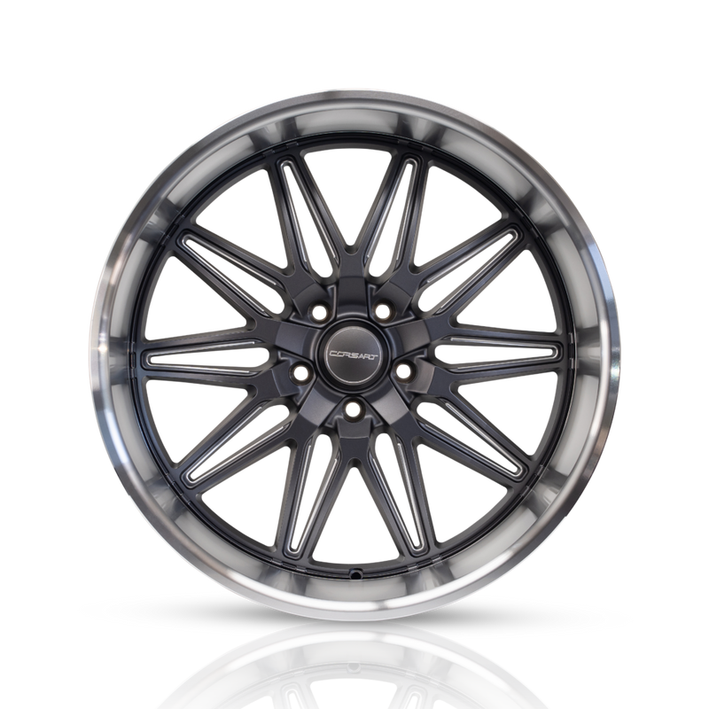 Corsart - Alcatraz / 22x8.5 / 5x4.75 / ET6 - Matte Gunmetal Milled With Diamond Cut Lip-Wheels-Deviate Dezigns (DV8DZ9)