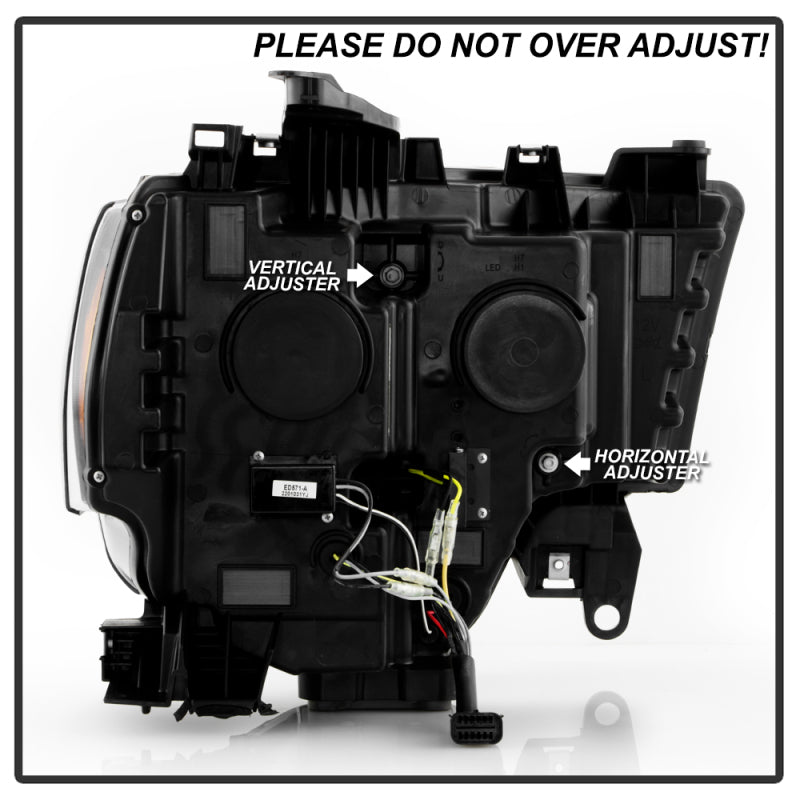 Spyder 19-22 Dodge Ram 2500/3500 (Halogen Model Only) Proj. Headlights (PRO-YD-DR19HDHALAP-SEQ-BK)-Headlights-Deviate Dezigns (DV8DZ9)